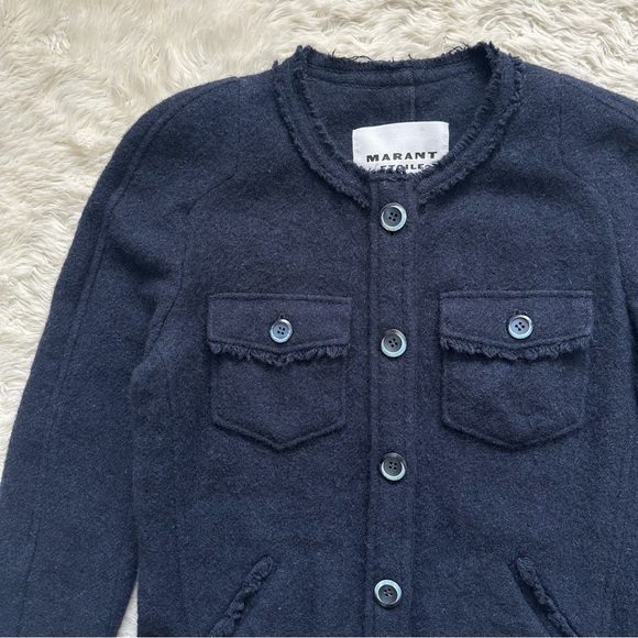 Isabel Marant Étoile Nelly Jacket Wool Blend Midnight Navy Sz 36 / 4 - Picture 7 of 15